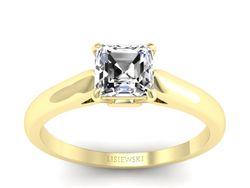 Złoty pierścionek z diamentem żółte złoto - p16337z