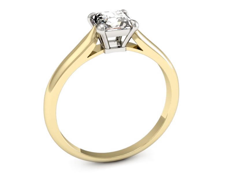 Pierścionek z diamentem żółte białe złoto - p16337zb — zdjęcie 3
