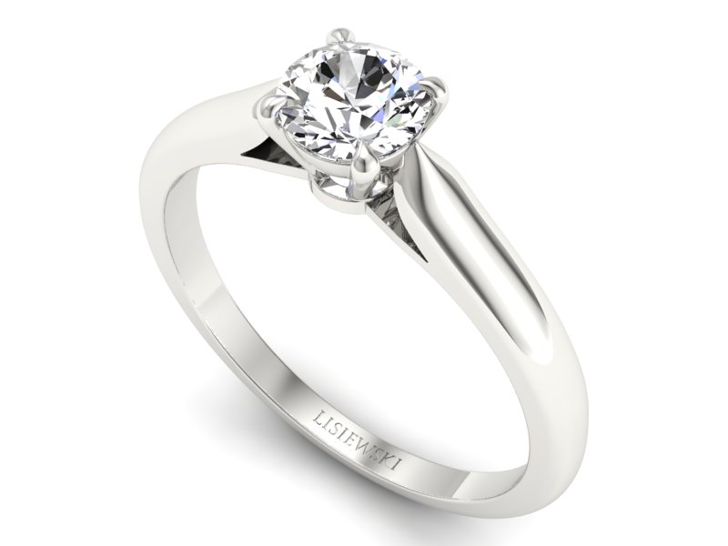 Złoty pierścionek z brylantem białe złoto - p16338b — zdjęcie 3