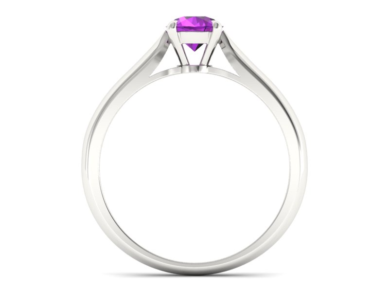 Złoty pierścionek z ametystem białe złoto - p16338bat — zdjęcie 2