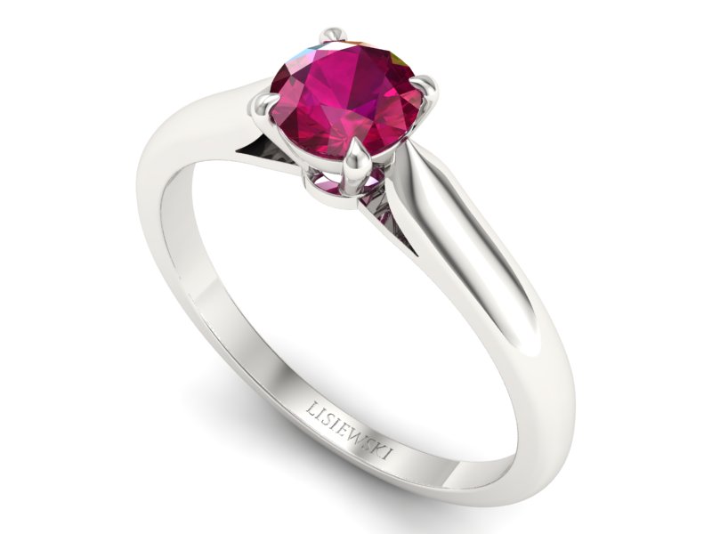 Złoty pierścionek z rubinem białe złoto - p16338br — zdjęcie 3