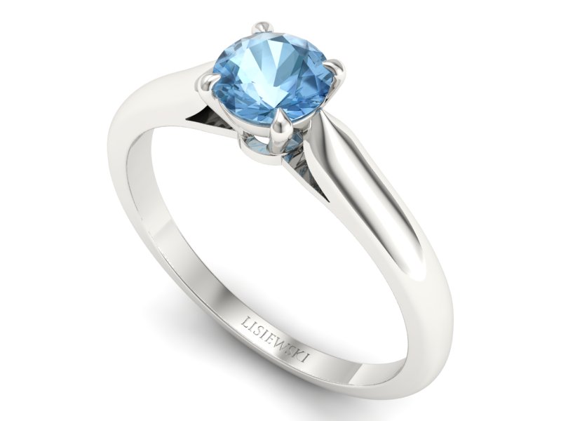 Złoty pierścionek z topazem białe złoto - p16338btp — zdjęcie 3