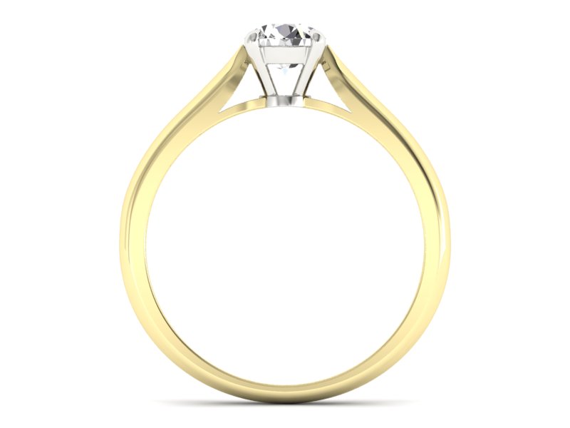 Pierścionek z diamentem żółte i białe złoto - p16338zb — zdjęcie 2