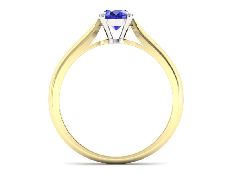 Pierścionek z szafirem żółte białe złoto - p16338zbszc — zdjęcie 2