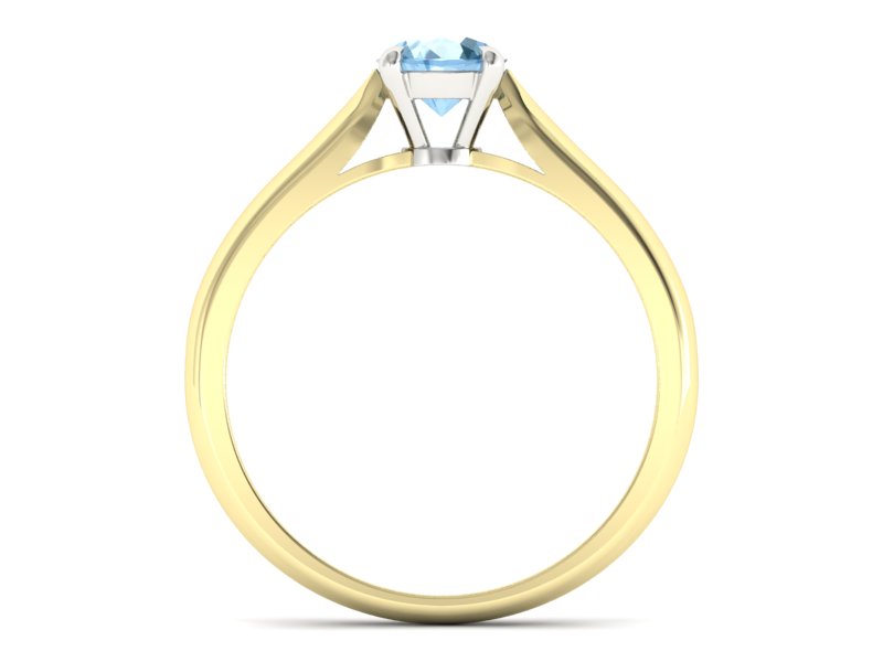 Pierścionek z topazem żółte białe złoto - p16338zbtp — zdjęcie 2