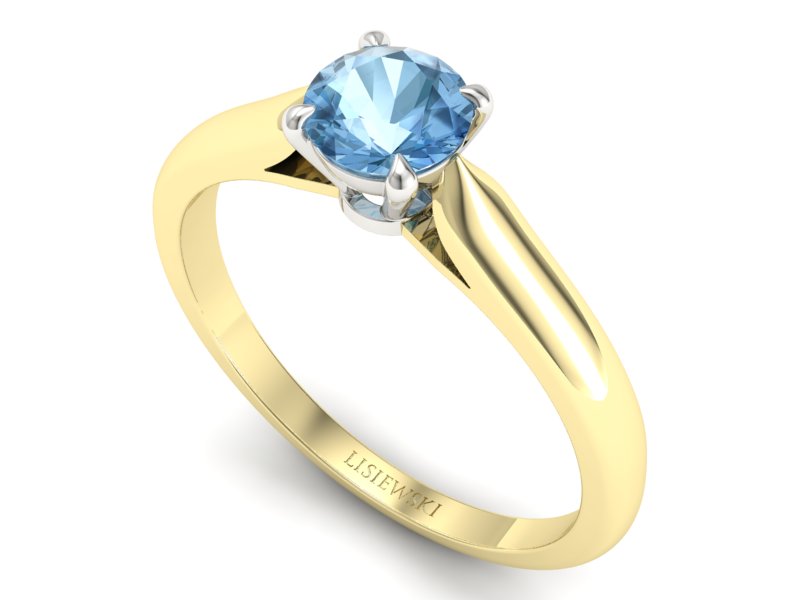 Pierścionek z topazem żółte białe złoto - p16338zbtp — zdjęcie 3