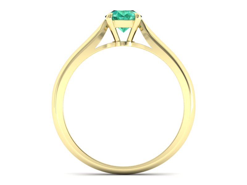 Złoty pierścionek ze szmaragdem żółte złoto - p16338zsm — zdjęcie 2