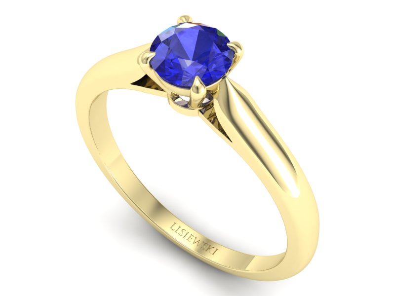 Złoty pierścionek z szafirem żółte złoto szafir - p16338zszc — zdjęcie 3