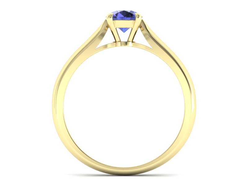 Złoty pierścionek z tanzanitem żółte złoto - p16338zt — zdjęcie 2