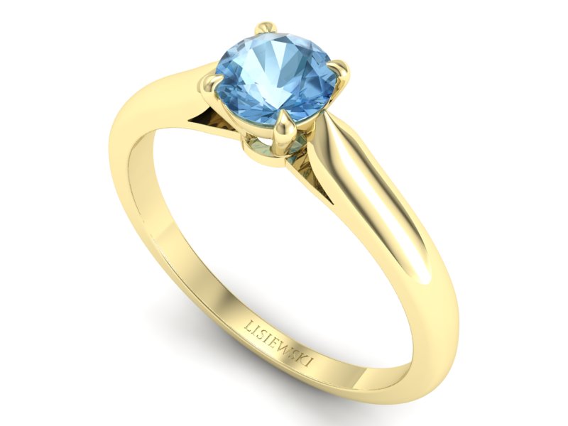 Złoty pierścionek z topazem żółte złoto - p16338ztp — zdjęcie 3