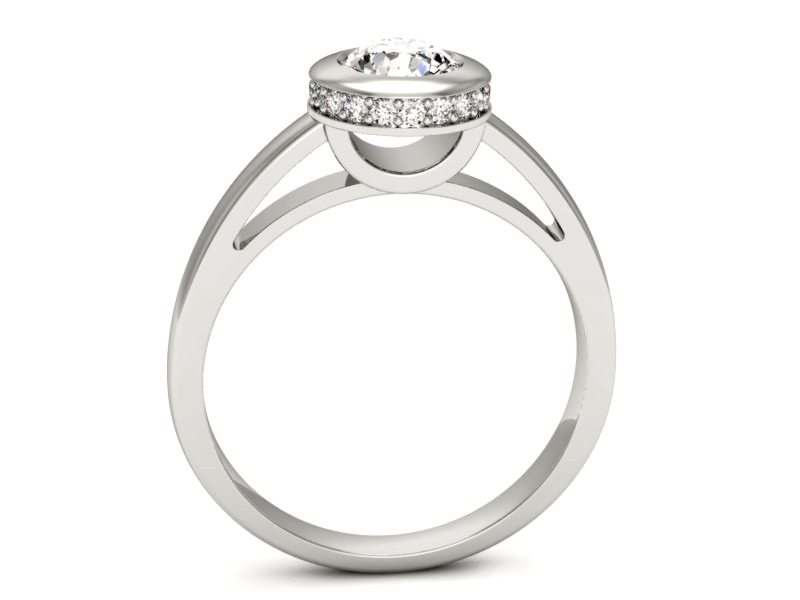 Złoty pierścionek z brylantami białe złoto - p16339b — zdjęcie 3