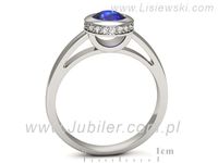 Pierścionek z szafirem białe złoto z brylantami gold 14k - p16339bszc- 3