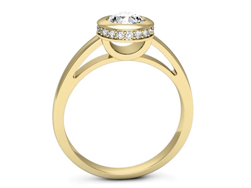 Złoty pierścionek z brylantami żółte złoto - p16339z — zdjęcie 3