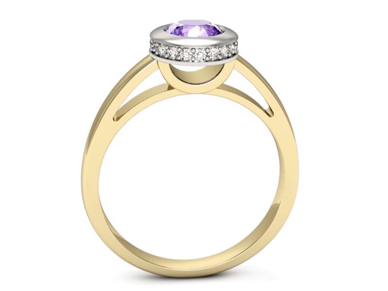 Pierścionek z tanzanitem z brylantami - p16339zbt — zdjęcie 3