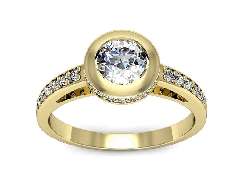 Pierścionek zaręczynowy z diamentami złoto proba 585 - p16340z