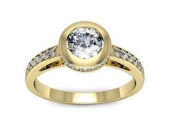 Pierścionek zaręczynowy z diamentami złoto 585 - p16340z - 1