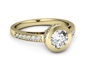 Pierścionek zaręczynowy z diamentami złoto 585 - p16340z - 2
