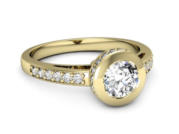 Pierścionek zaręczynowy z diamentami złoto 585 - p16340z