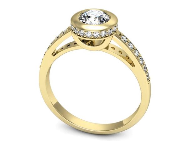 Pierścionek zaręczynowy z diamentami złoto 585 - p16340z