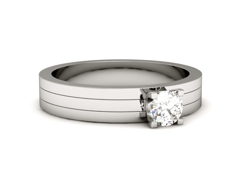 Złoty pierścionek z brylantem białe złoto - p16341b — zdjęcie 2