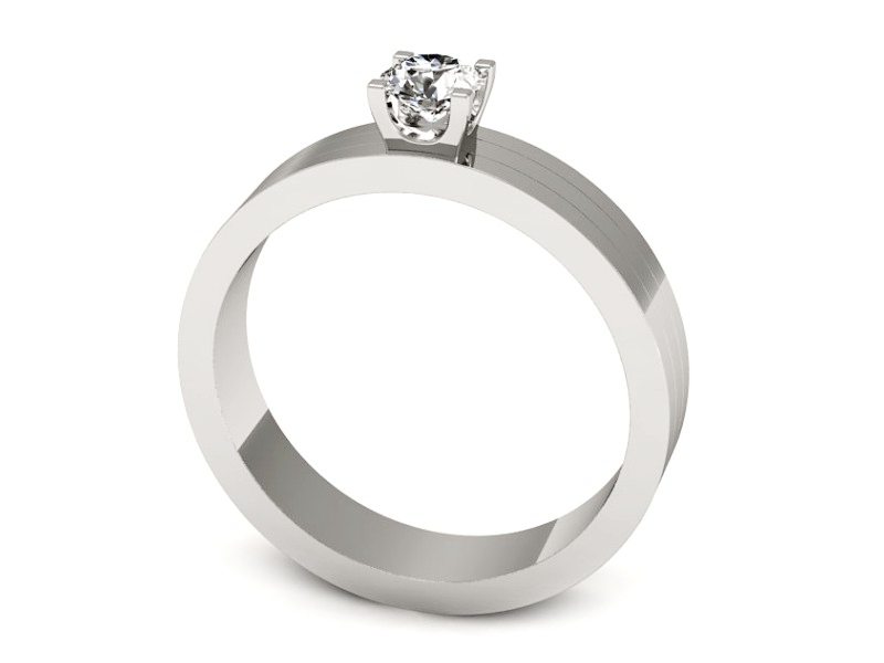Złoty pierścionek z brylantem białe złoto - p16341b — zdjęcie 3