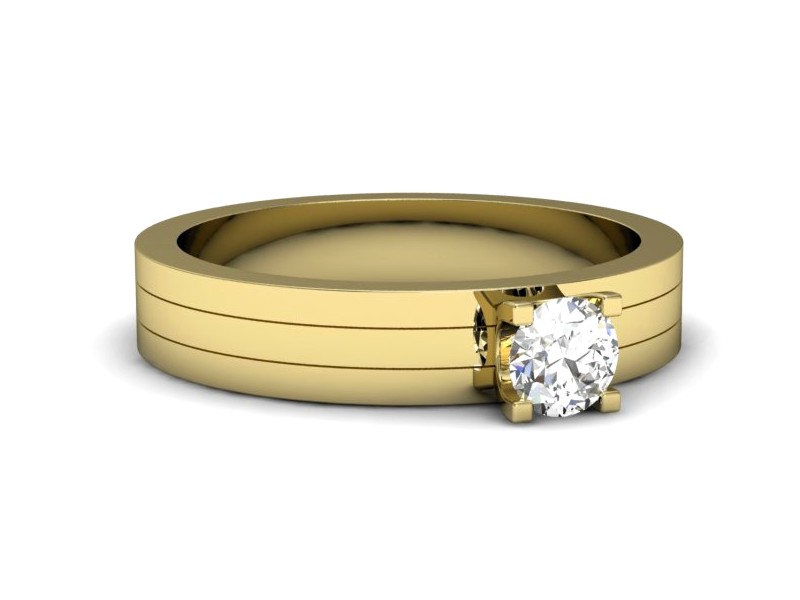 Złoty pierścionek z brylantem żółte złoto - p16341z — zdjęcie 2