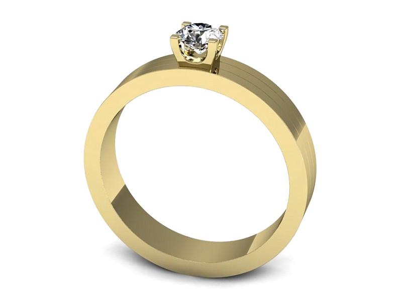 Złoty pierścionek z brylantem żółte złoto - p16341z — zdjęcie 3