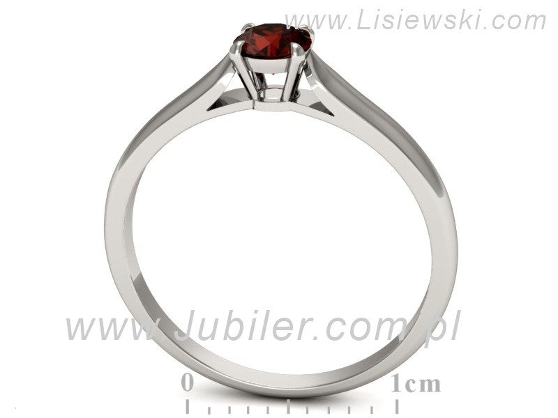 Złoty pierścionek z granatem białe złoto - p16342bgr — zdjęcie 3