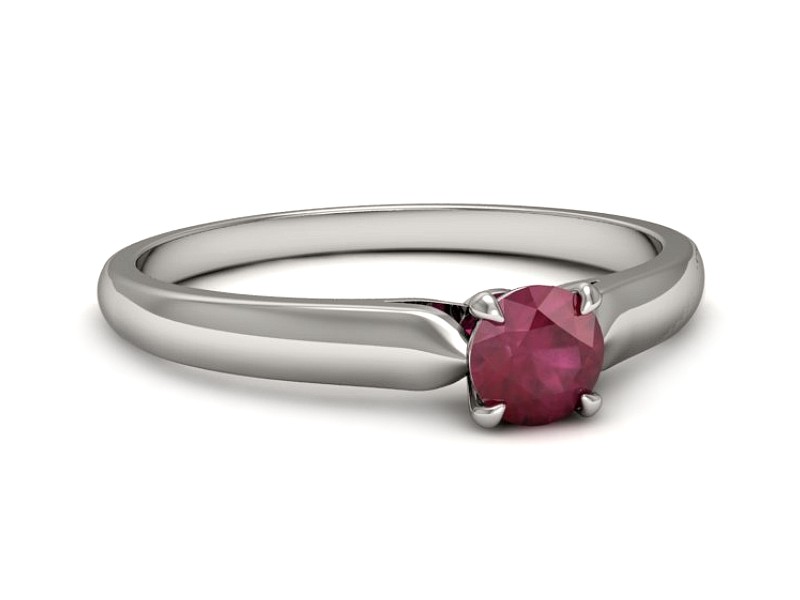 Złoty pierścionek z rubinem białe złoto - p16342br — zdjęcie 2