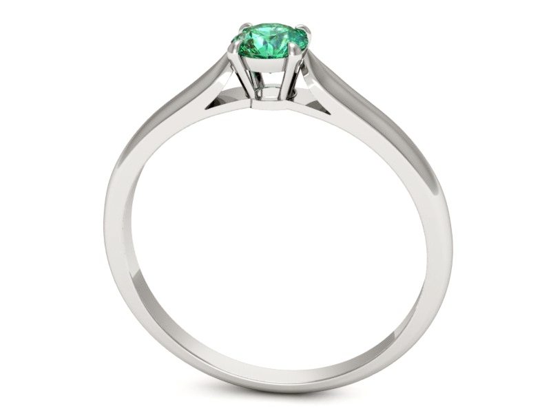 Złoty pierścionek ze szmaragdem białe złoto - p16342bsm — zdjęcie 3