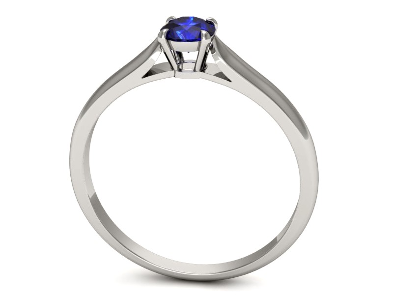 Złoty pierścionek z szafirem białe złoto - p16342bszc — zdjęcie 3
