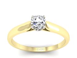 Pierścionek z diamentem żółte i białe złoto - p16342zb