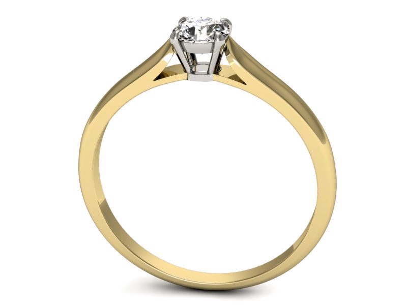 Pierścionek z diamentem żółte i białe złoto - p16342zb — zdjęcie 3