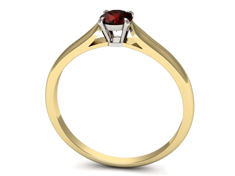 Pierścionek z granatem żółte białe złoto - p16342zbgr — zdjęcie 3