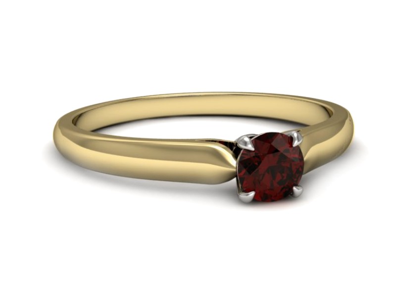 Pierścionek z granatem żółte białe złoto - p16342zbgr — zdjęcie 2