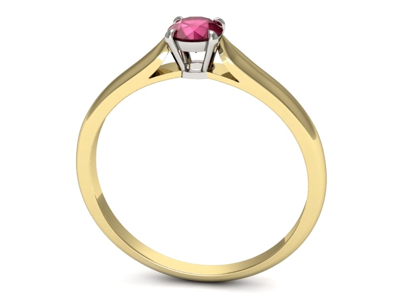 Pierścionek z rubinem żółte białe złoto - p16342zbr — zdjęcie 3