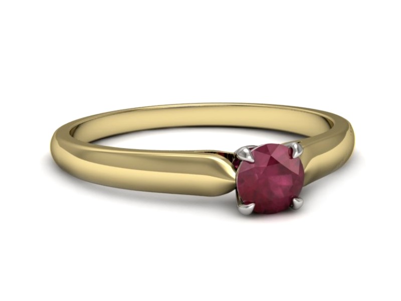 Pierścionek z rubinem żółte białe złoto - p16342zbr — zdjęcie 2