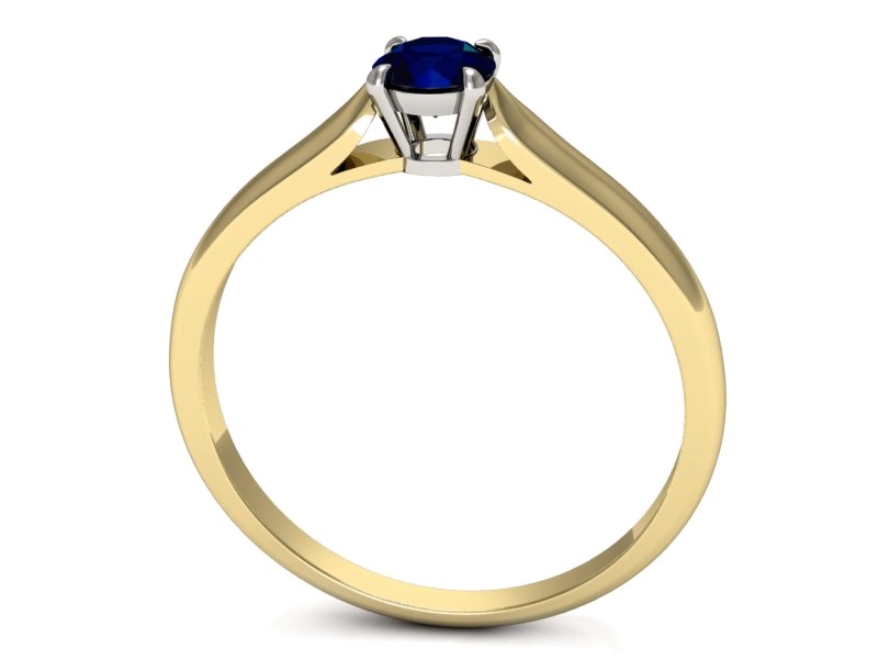 Pierścionek z szafirem żółte białe złoto - p16342zbsz — zdjęcie 3