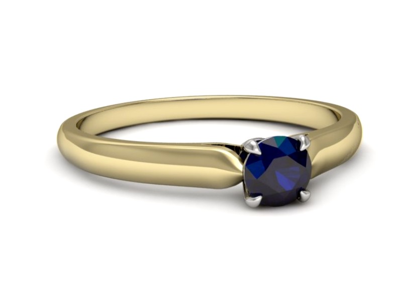 Pierścionek z szafirem żółte białe złoto - p16342zbsz — zdjęcie 2