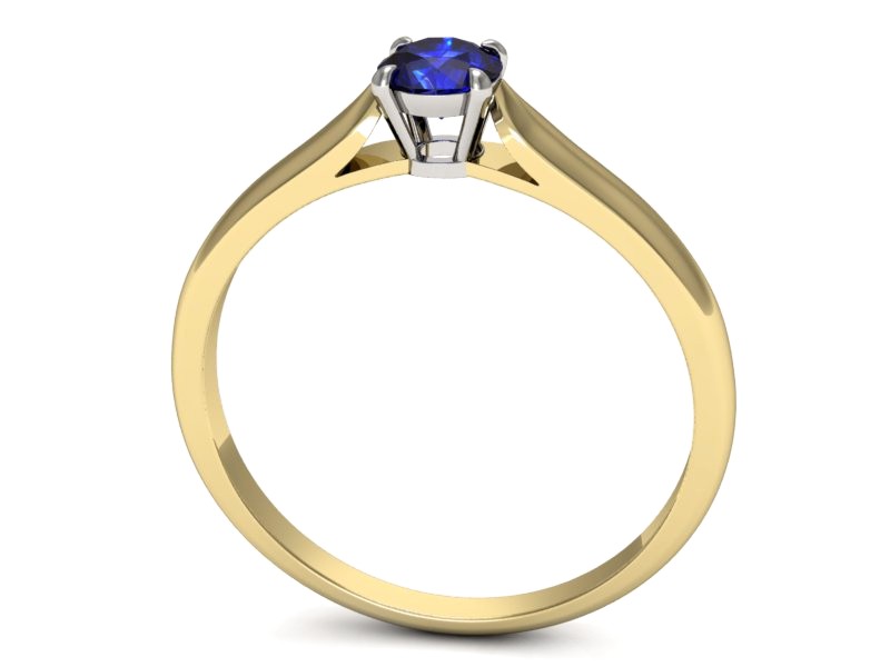 Pierścionek z szafirem żółte białe złoto - p16342zbszc — zdjęcie 3