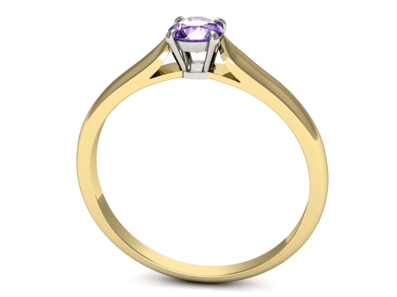 Pierścionek z tanzanitem żółte białe złoto - p16342zbt — zdjęcie 3