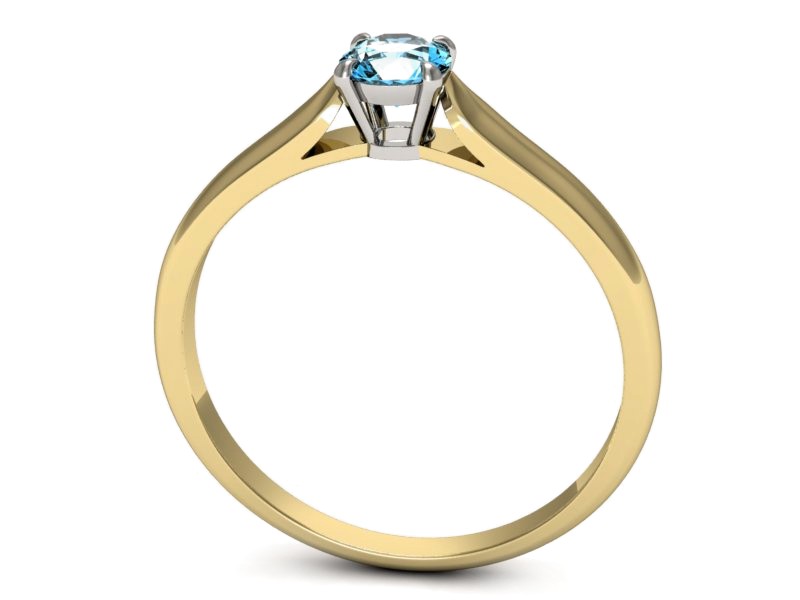 Pierścionek z topazem żółte białe złoto - p16342zbtp — zdjęcie 3