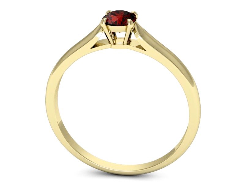 Złoty pierścionek z granatem żółte złoto - p16342zgr — zdjęcie 3