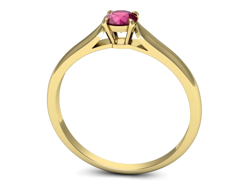 Złoty pierścionek z rubinem żółte złoto - p16342zr — zdjęcie 3