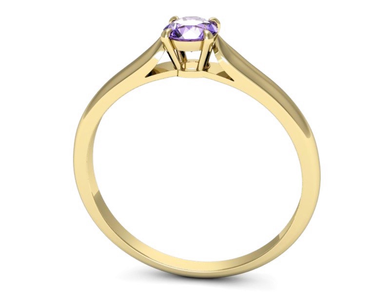 Złoty pierścionek z tanzanitem żółte złoto - p16342zt — zdjęcie 3