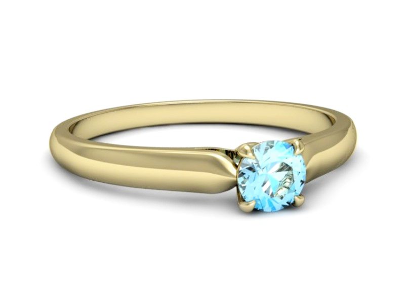 Złoty pierścionek z topazem żółte złoto - p16342ztp — zdjęcie 2