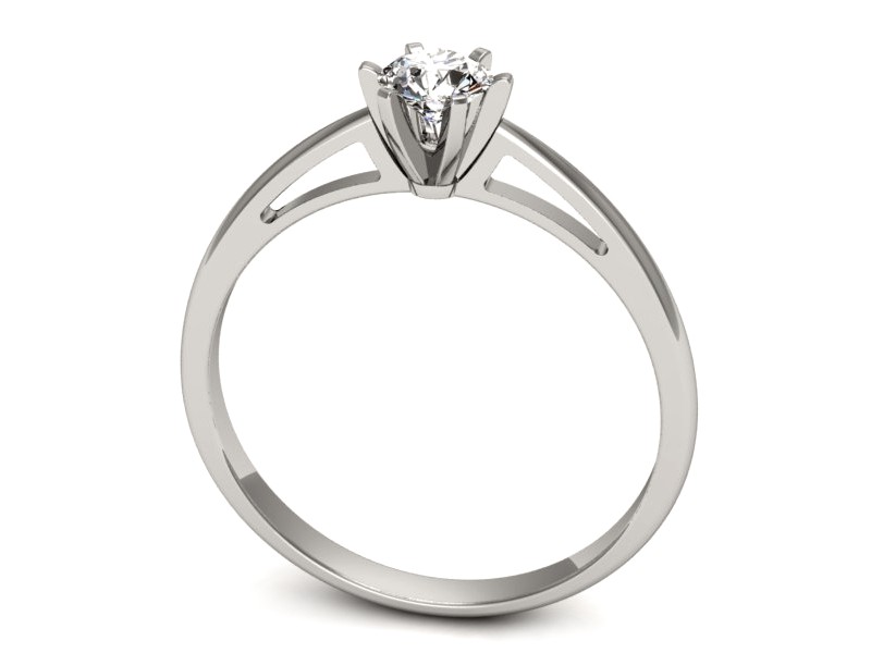 Złoty pierścionek z brylantem białe złoto - p16343b — zdjęcie 3