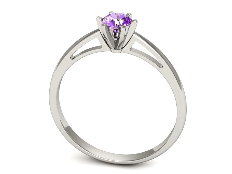 Złoty pierścionek z ametystem białe złoto - p16343bat — zdjęcie 3