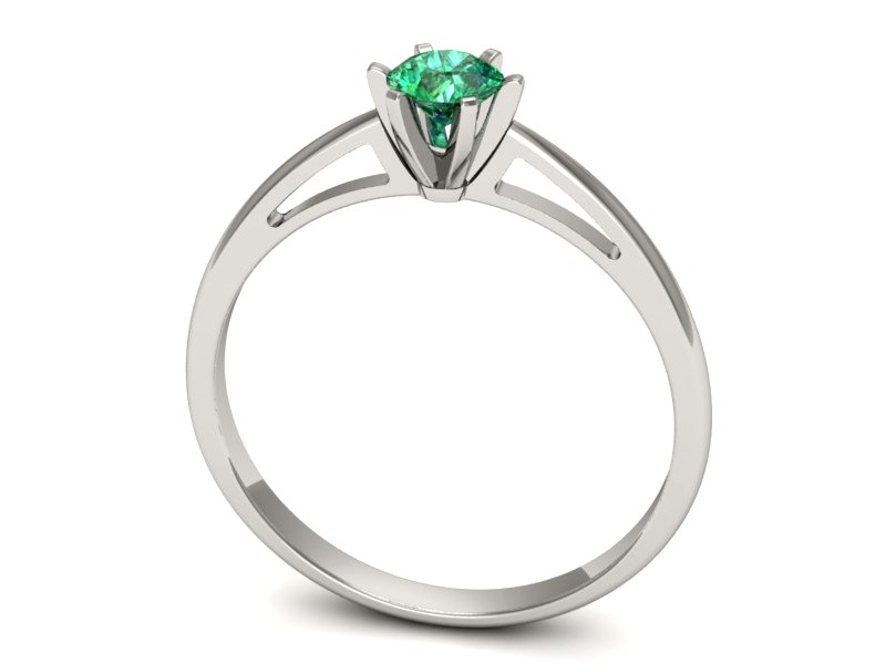 Złoty pierścionek ze szmaragdem białe złoto - p16343bsm — zdjęcie 3