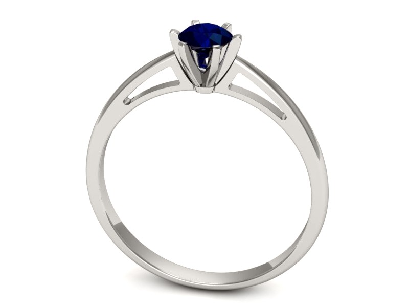 Złoty pierścionek z szafirem białe złoto - p16343bsz — zdjęcie 3